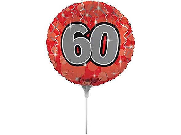 Age 60 Balloon with Stick and Joiner