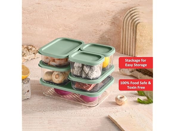 EATEX Grooved Base Glass Meal Prep Containers