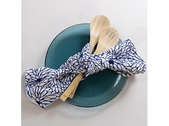 LEXA 6-Piece Handcrafted Bamboo Salad Bowl Set (Black)