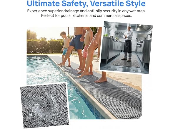 WLWLEO Drainage Non Slip Flooring Mats