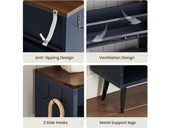 Shoe Storage Cabinet with 2 Flip Drawers