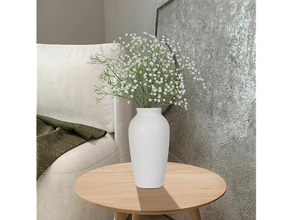 ysnn 11.6" Tall White Ceramic Vase