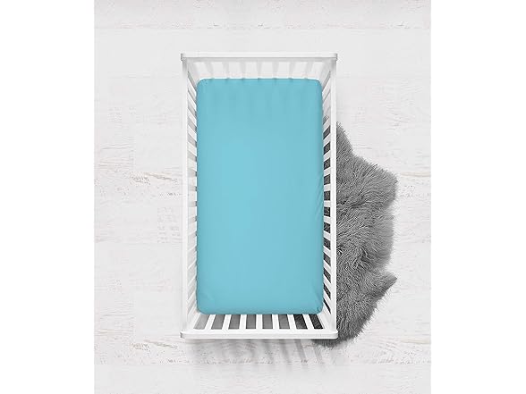 2Pk Cotton Crib/Toddler Bed Sheets, Aqua