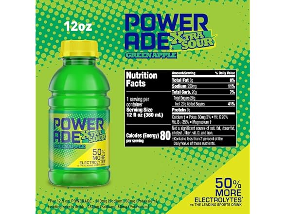 POWERADE Green Apple XTRA Sour 12oz 8pk