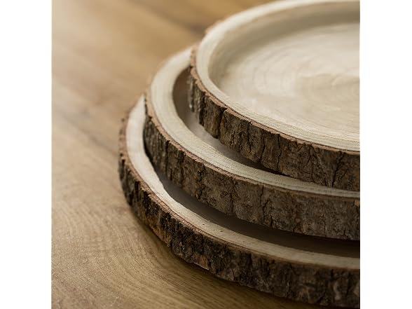 Natural Wooden Bark Round Slice 16 inch Tray