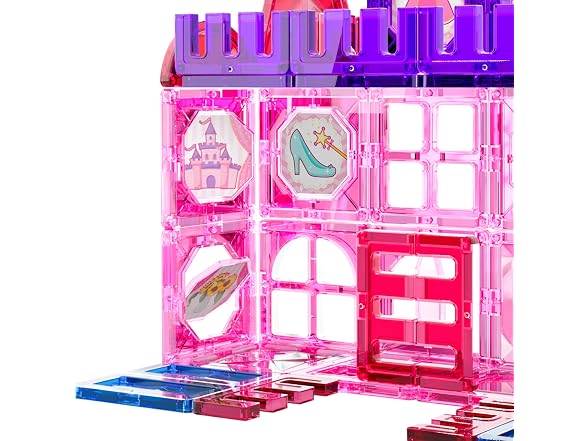 KukuFun 54 Piece Set Princess Castle Magnetic Tiles Set