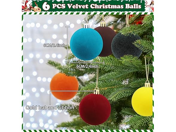 Rokkibom 12pcs cream velvet Christmas balls