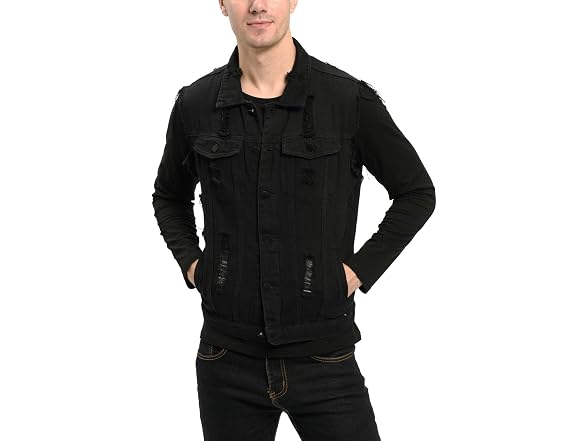 Invachi Men (L) Slim Retro Ripped Vest Vest Jacket