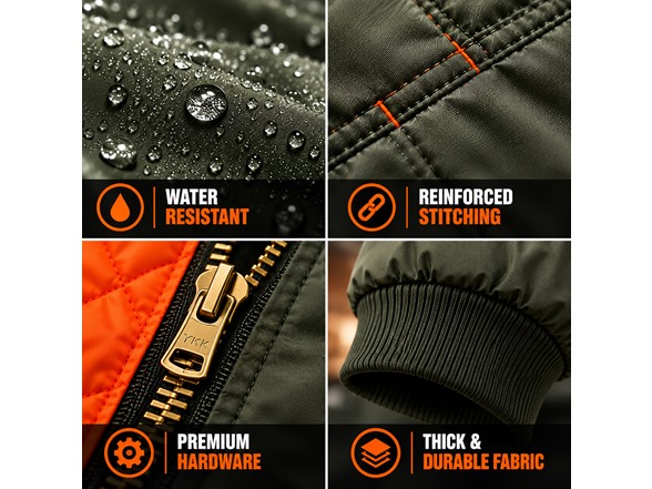 Mens Heavyweight Bomber Flight Jacket