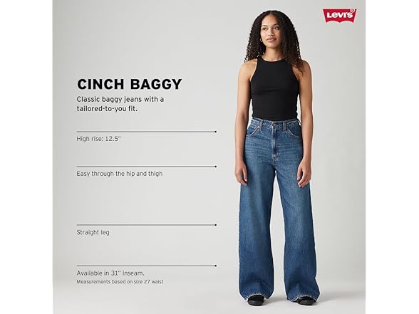Levis Womens Cinch Baggy Jeans (33)