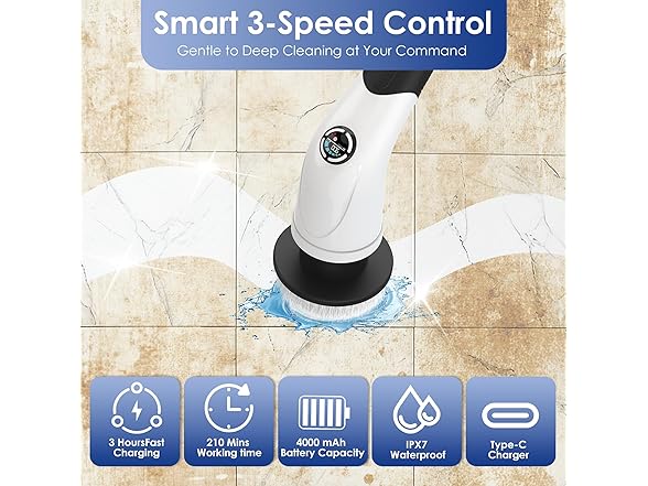 UFOU Cordless Electric Spin Scrubber