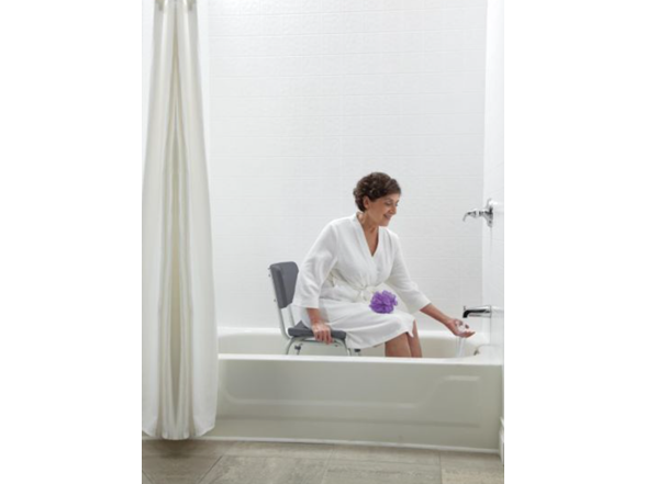 Knockdown Shower Chair with Back, Microban Treated