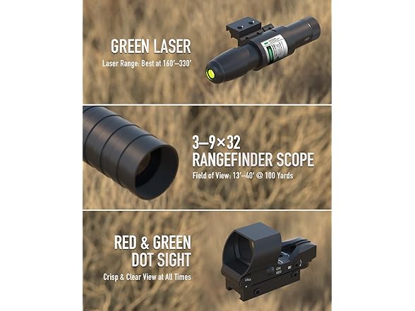 PINTY Rifle Scope Red Dot Laser Combo