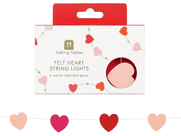 Talking Tables Heart Felt String Lights Decorative Garland