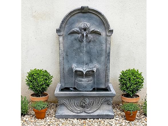 Sunnydaze 28-Inch Outdoor French-Inspired Flat Back Water Fountain