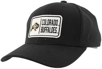 ZHATS Men's Standard NCAA Officially Licensed Fitted Hat ZH Patch Defer Black, Large,Colorado Buffaloes