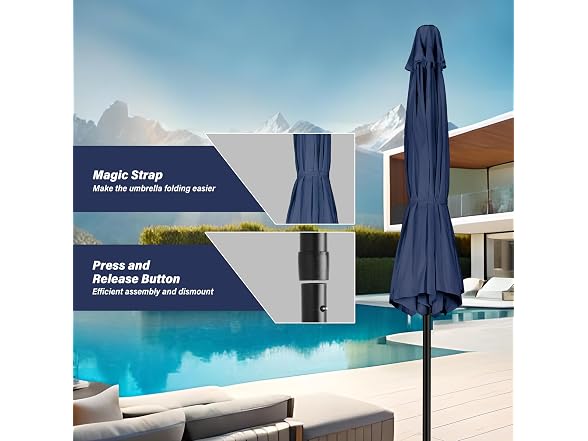 YSSOA 9' Patio Umbrella Outdoor Table Market Yard Umbrella
