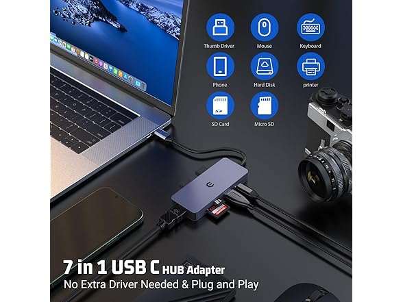 7-in-1 USB-C Hub Docking Station