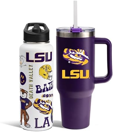 Memory Company NCAA Water Bottle and Tumbler with Straw Set