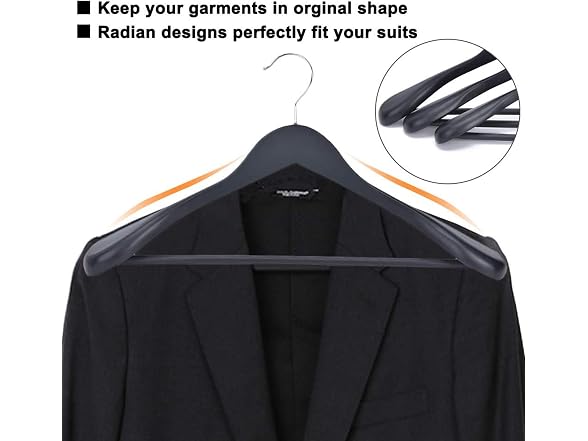 Suptinwear Wide Shoulder Wooden Suit Hangers 6 Pack