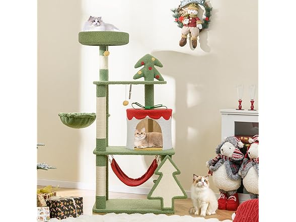 PETSITE 52 inch Christmas-Themed Cat Tree