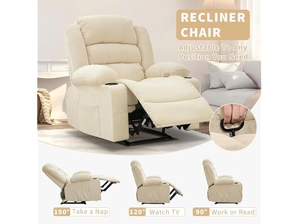 GarveeHome Wide Oversize Recliner Chair