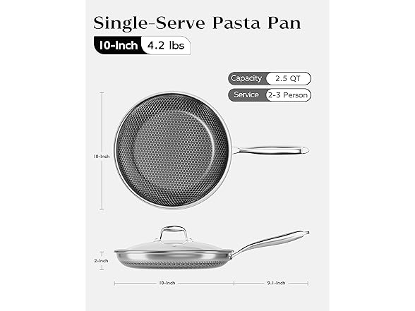 XBM Honeycomb Stainless Steel Nonstick Frying Pan