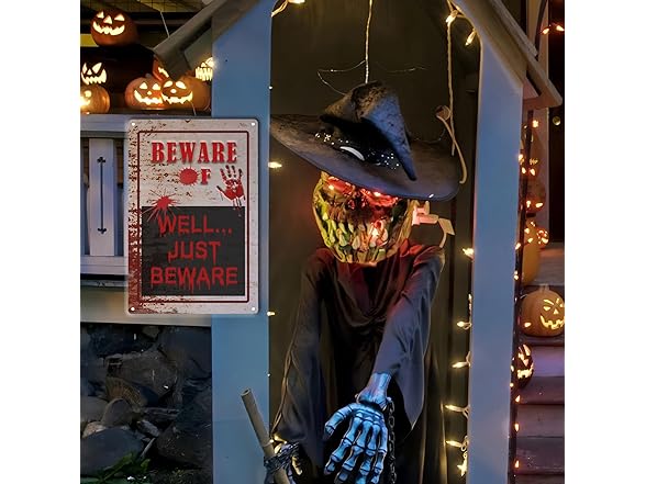 Halloween Metal Signs 12x8 2Pcs