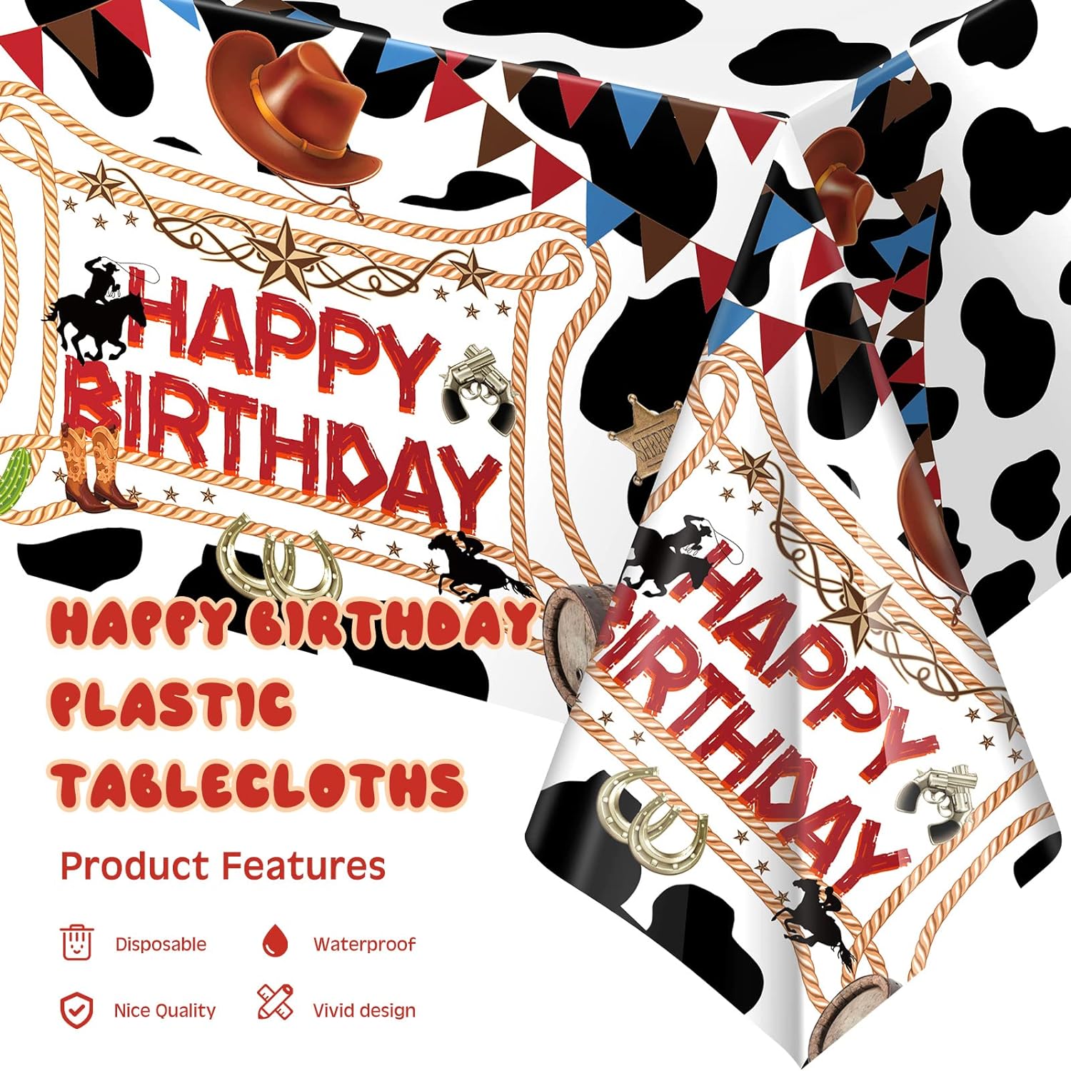 6 Western Cowboy Birthday Tablecloth  - Gallery 6