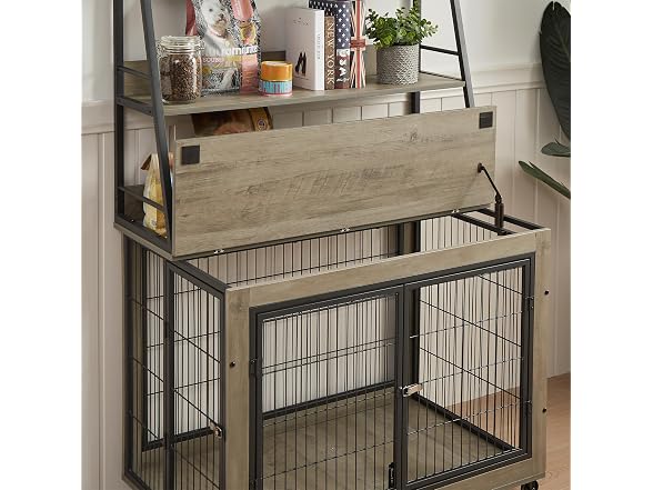 Okak Dog Crate Side Table Grey