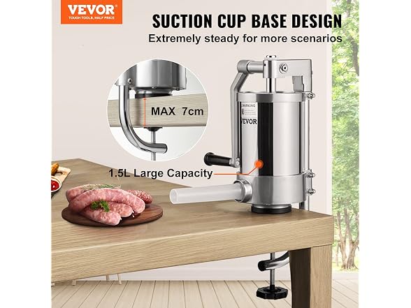 Sausage Stuffer, 2.5LBS/1.5L Capacity, 304