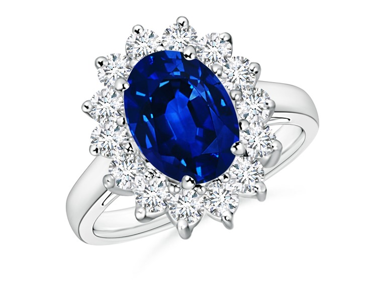 AAA IGT-DAAS-DRBS591-6 6 Blue Sapphire Halo Ring
