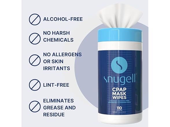 Snugell CPAP Mask Wipes, 110ct