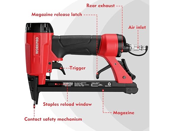 WORKPRO 8016 Pneumatic Staple Gun