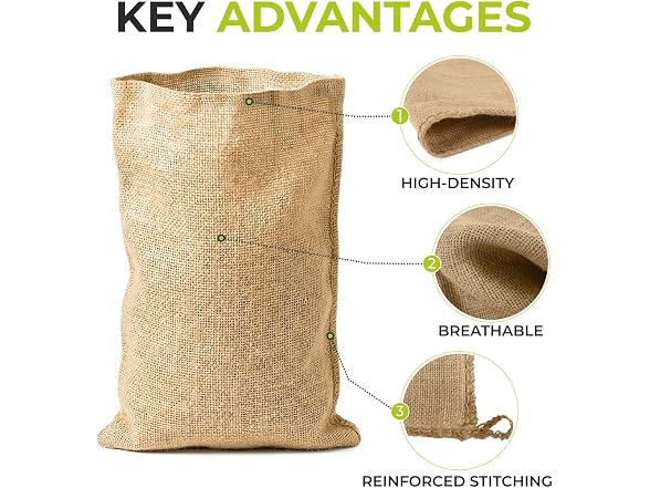 Burlap Storage Bags 22" x 36", Pack of 5 