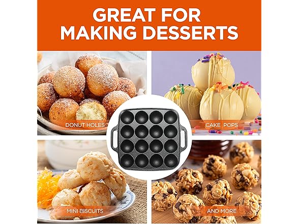 Commercial CHEF Cast Iron Cookware Aebleskiver Pan