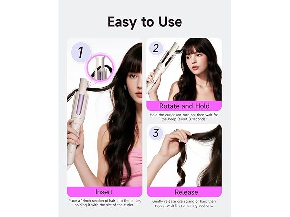 Rotating Curling Iron with 3 Temp