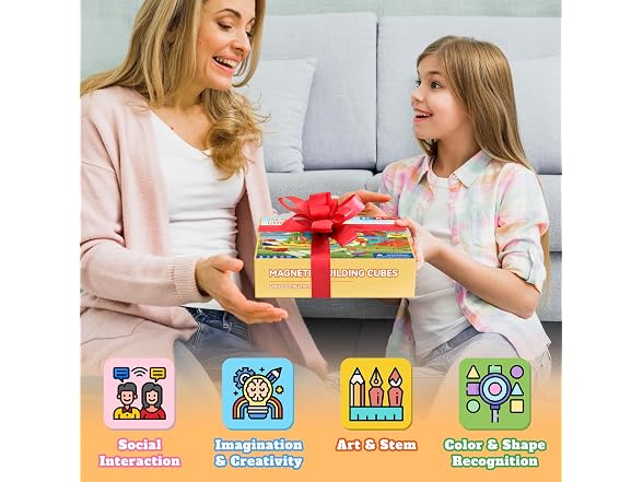 116 PCS Magnetic Blocks Set, 1" Magnet
