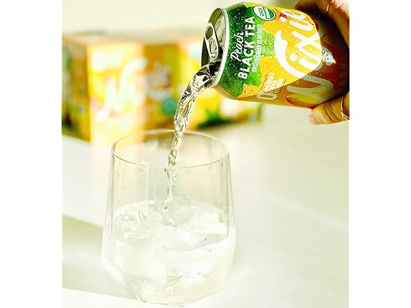 Nixie Sparkling Water, Peach Black Tea, 12 oz.