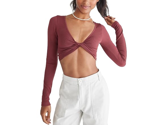 Aeropostale Seamless Wear 3-way V-neck Tiny Top