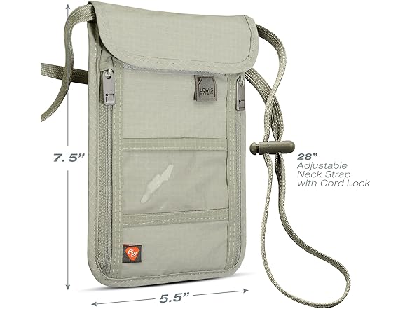Lewis N. Clark RFID Blocking Stash Neck Wallet 739559