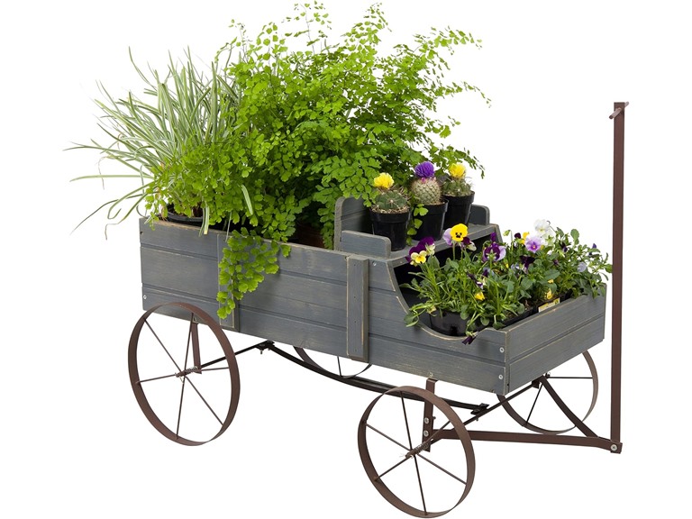 Shine Company 4942GY Decorative Wagon Garden Plante
