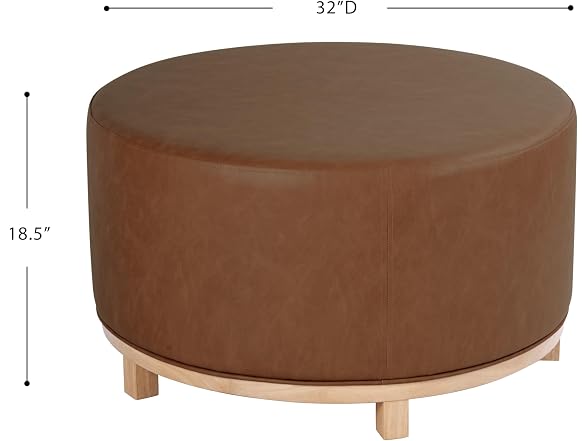 HomePop 32in Haven Ottoman Chestnut