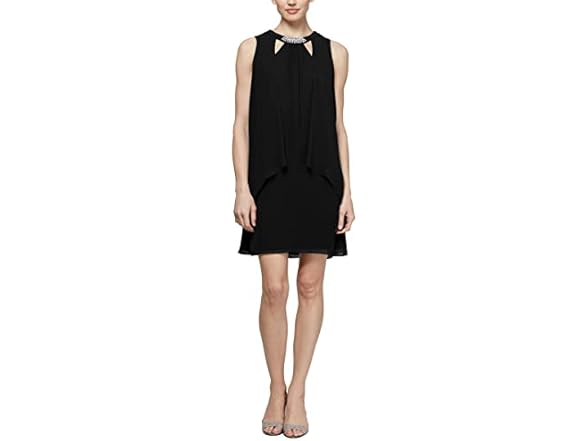 S.L. Fashions Cutout Black Dress (12)