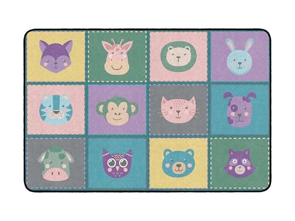 Flagship Carpets Animal Blocks Classroom Educational Area Rug