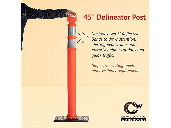 Trafford 45" Delineator Posts, Black