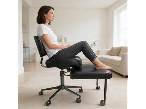 Ergonomic Cross Legged Office Chair Black