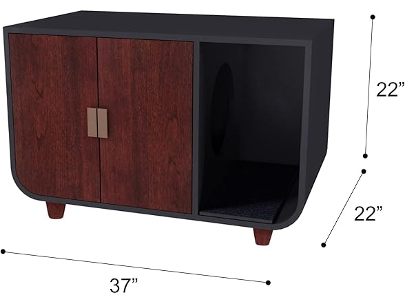 Staart Dyad Cat Litter Box Enclosure and Nightstand