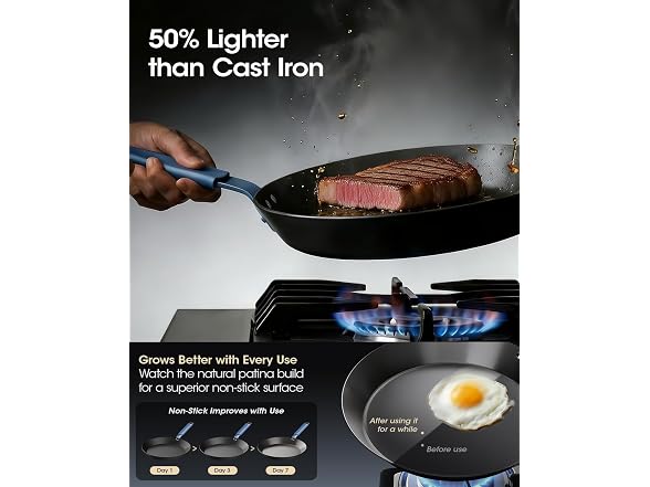 stackbear 10" & 12" Carbon Steel Pan Set