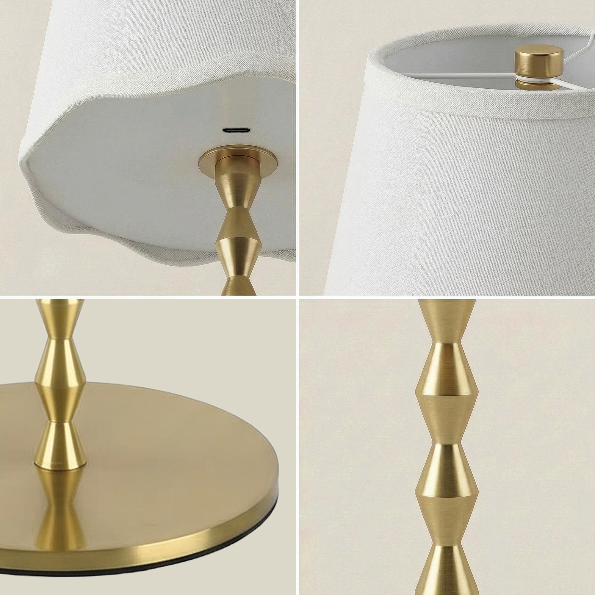 Diamond Stem Scalloped Shade Lamp - Gallery 22
